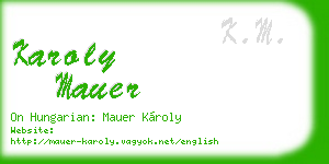 karoly mauer business card